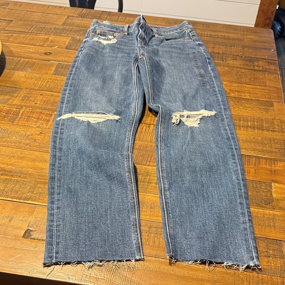 American Eagle Outfitters Relaxed Ripped Blue Jeans